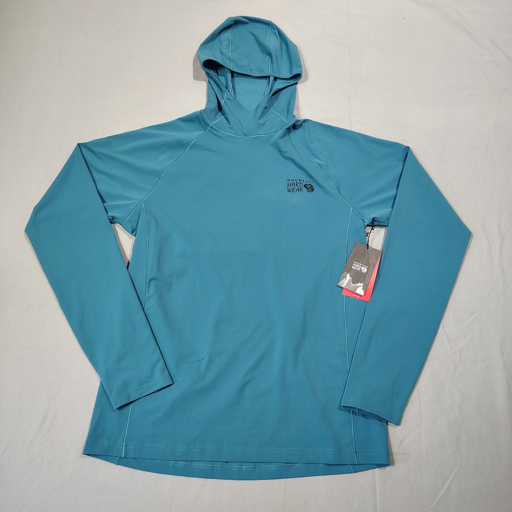 Mountain Hardwear Crater Lake Hoody Mens M Blue UPF 50 Sun Shirt OM9838